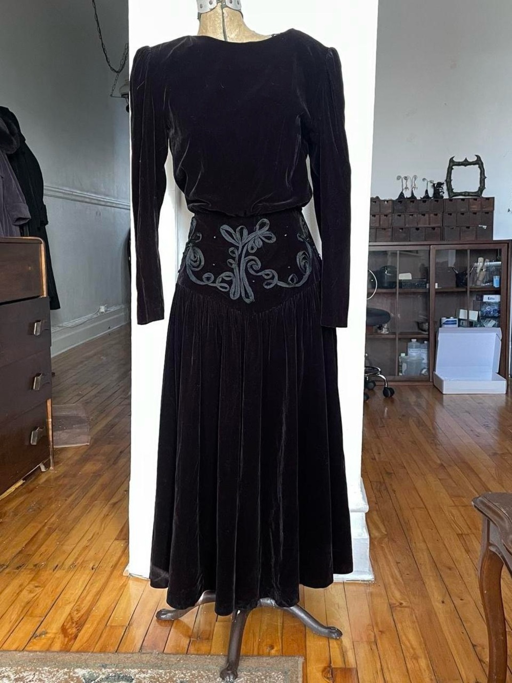 Vintage velvet maxi dress